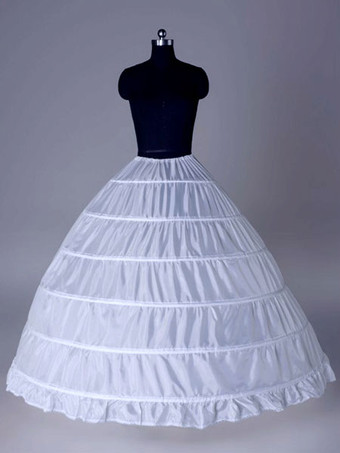 blanc jupon de mariage blanc 1 couche en polyester