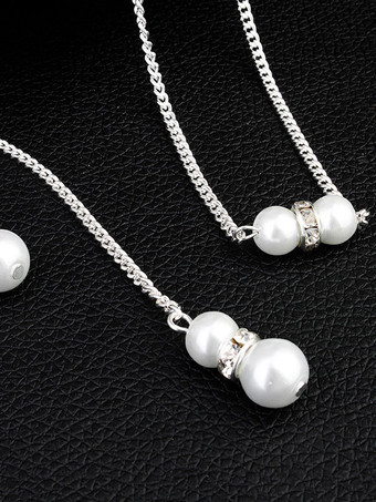 Collier de mariée fausse perle élégant