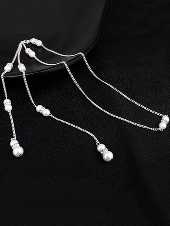 Collier de mariée fausse perle élégant