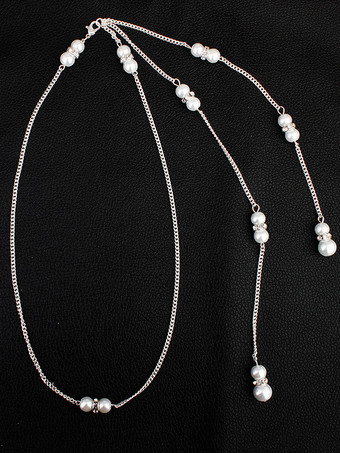 Collier de mariée fausse perle élégant