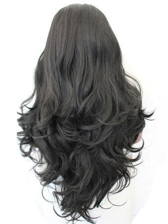 ブラジル毛ウィッグレディース　2026　房付き　センターパーティング　ロングカーリー合成かつら