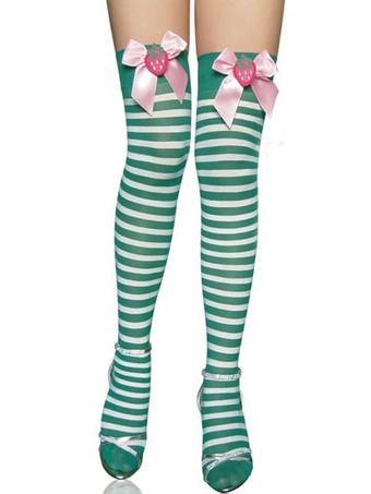 Striped Tights Blue-white, Costume Accessories