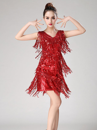 レッドラテンダンス衣装 グリーン ダンス 衣装 コスチューム 社交ダンス 女性用 パフォーマンス コスチューム ラテンダンサー 無地 ライクラ・スパンデックス 大人用