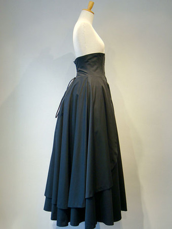 ゴシックロリータ軍服SK　2025　コットン　レイヤー制服コスプレ　レット　フリルプリーツアイドル衣装　レースアップ　ブラックロリータスカート