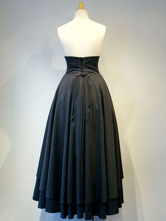 ゴシックロリータ軍服SK　2025　コットン　レイヤー制服コスプレ　レット　フリルプリーツアイドル衣装　レースアップ　ブラックロリータスカート