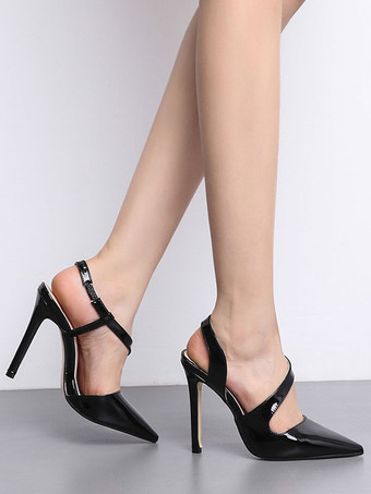 ブラック ハイヒール ポインテッドトゥ パンプス 肌色 ピンヒール PU 11cm 無地 シューズ ハイヒールシューズ レディース靴 結婚式 二次会 通勤用 仕事 キャバ 卒園式 卒園式