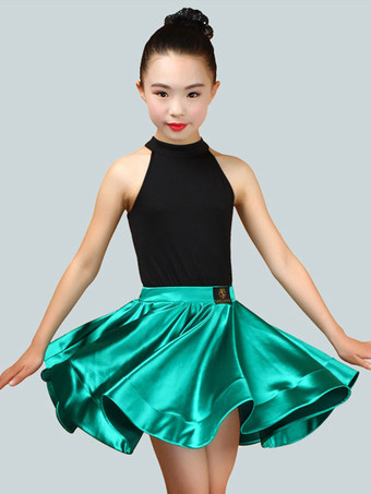 女の子用ラテンダンスコスチューム　社交ダンス衣装　2024　子供用　ノースリーブトップとショートスカートのセット
