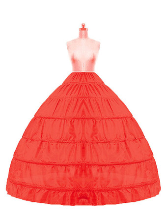 レッド 結婚式のCrinolineフルガウンスリップブラック一層ブライダルペチコート