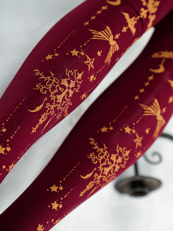 ロリータパンティーストッキングAngel Cross Gildingベルベットロリータストッキング ブルゴーニュ