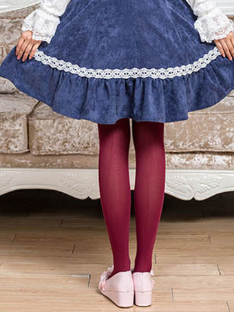 ブラックロリータタイツハロウィーンデーモンクロス金メッキベルベットロリータストッキング