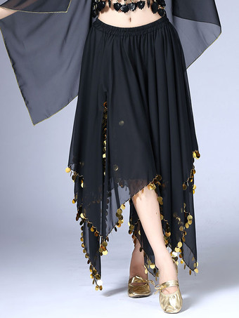 ブラック ダンス 衣装 レッド ベリーダンス衣装 大人用 社交ダンス衣装 スカート 女性用 無地 シフォン