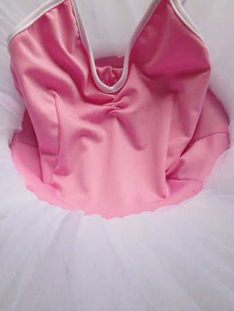 バレエ レオタード バレエ衣装 ピンク ライクラ・スパンデックス パフォーマンス バレリーナ カラーブロック ダンス衣装　コスチューム