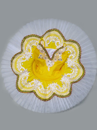 イエローバレエ レオタード レッド バレエ衣装 バレリーナ 若い女性用 ライクラ・スパンデックス パフォーマンス カラーブロック ダンス衣装　コスチューム