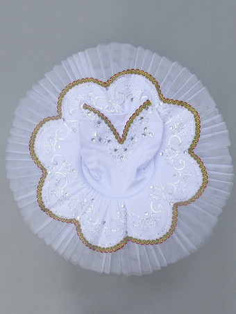 ホワイト バレエ レオタード レッド バレエ衣装 バレリーナ 若い女性用 ライクラ・スパンデックス パフォーマンス カラーブロック ダンス衣装　コスチューム