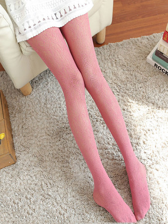 カメオピンクスウィートロリータパンティストッキングジャカードカットナイロンロリータタイツ