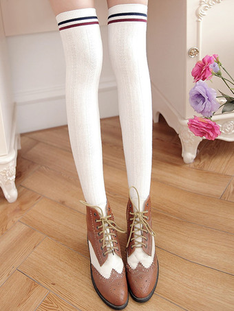 Cotton Lolita Stocking Stripe Knit Lolita Knee High Socks