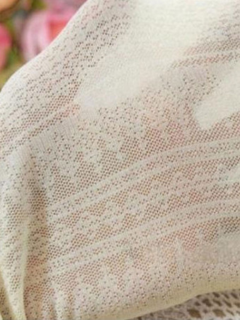 スウィートロリータパンティストッキングジャカードシルクホワイトロリータタイツ