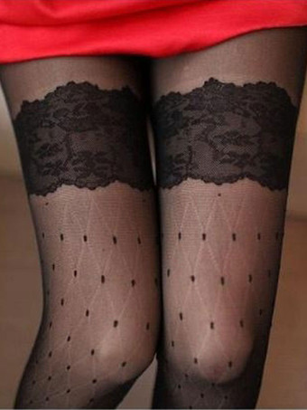 ブラック ロリータストッキングレースジャガードナイロンロリータパンティーストッキング 甘い