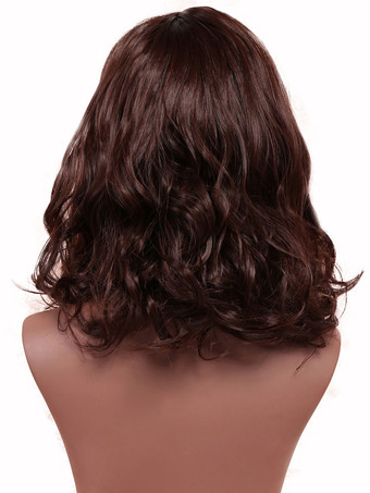 女性の毛のかわいい深い茶色の短いひし形の合成ウィッグ