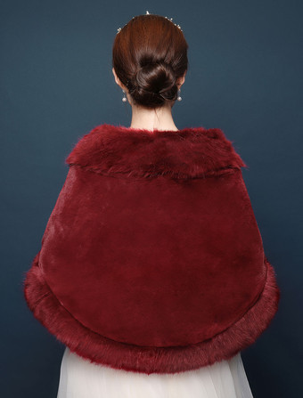 結婚式 ショール フェイクファー 結婚式アクセサリー ワインレッド 結婚式 ショール ケープ 花嫁肩掛け ストール ウェディング