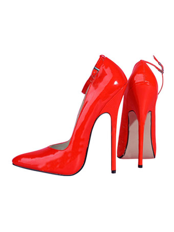 レッド 白いセクシーな靴は、ヒールのアンクルストラップのパンプスは、ヒール