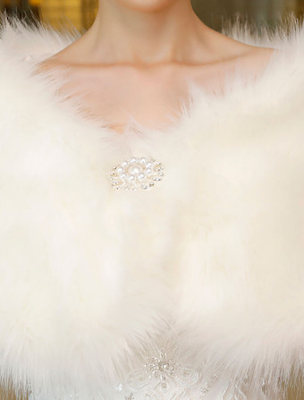 Fausse fourrure étole mariage wrap ivoire châle mariée hiver cover up