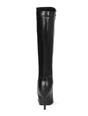 ニーハイブーツ レディース 無地 ポインテッドトゥ スティレットヒールブーツ