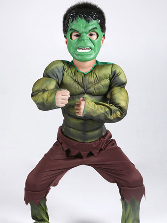 Hulk Kostüm Halloween Kinder Overalls und Maske 2 Stück für Jungen