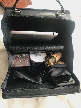 クラシックロリータハンドバッグラインストーンフラワーPUブラックロリータバッグ