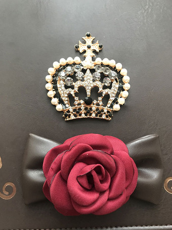 クラシックロリータハンドバッグラインストーンフラワーPUブラックロリータバッグ