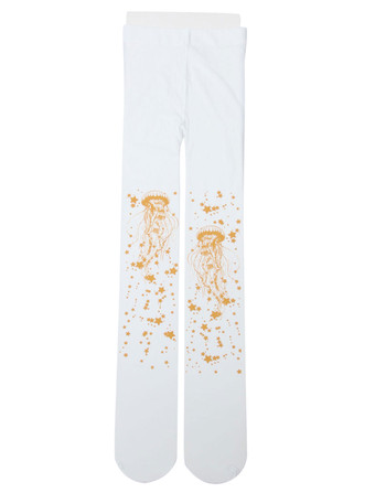 ホワイト ベルベットロリータパンティストッキングスタークラゲホットスタンプ冬ロリータストッキング