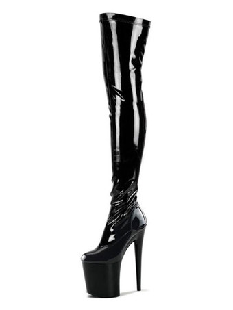 Neri Sexy Stivali Piattaforma Donna Mandorla Stiletto Tacco Alto Scarpe da Pole Dance