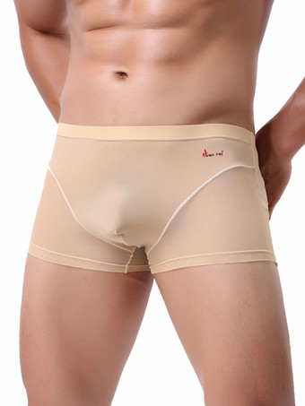 肌色メンズセクシーランジェリーセミシェアパッチワークナイロンボーイズ