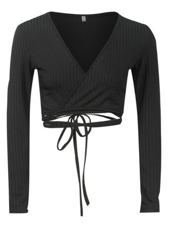 クロップトップス 綿混紡 レディーストップス ホワイト 長袖 ショート丈トップス レディースファッション 無地 Vネック 透かし彫り