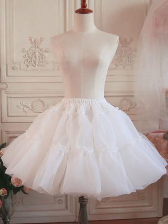 Lolita Petticoat Skirt Layered Ruffle Voile White Lolita