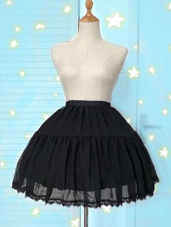 Lolita Petticoat Skirt Layered Ruffle Voile White Lolita Underskirt