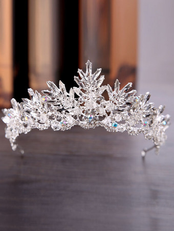 Coroa De Tiara De Casamento Real Prata Headpieces Princesa Strass Acessórios De Cabelo De Noiva Do Vintage