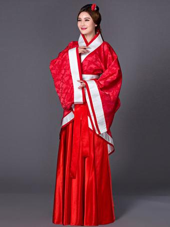 Ancient Chinese Costume Hanfu Traditional Tang Dynasty Princess Queen Red  Outfit Halloween - Milanoo.com