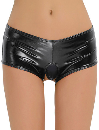 ブラック セクシーなクラブのショーツクロッシェルレザーレディースクラブボトムのような