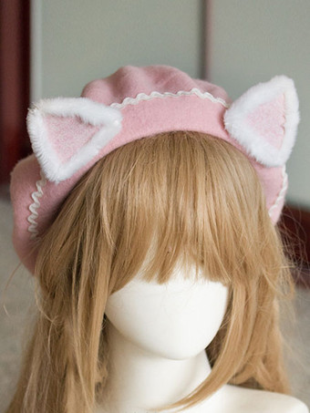 Dulce Lolita Boina de lana gato oreja Lolita sombrero