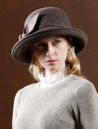 レトロウール帽子弓ロイヤルヘアアクセサリー女性ヴィンテージヘッドピースハロウィン