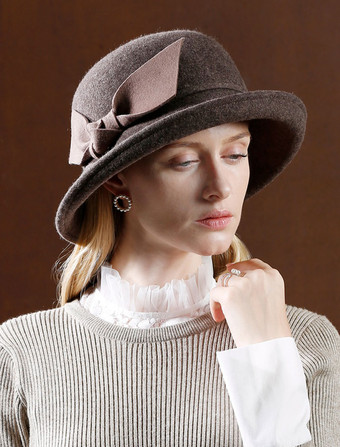 レトロウール帽子弓ロイヤルヘアアクセサリー女性ヴィンテージヘッドピースハロウィン