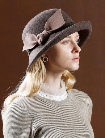 レトロウール帽子弓ロイヤルヘアアクセサリー女性ヴィンテージヘッドピースハロウィン