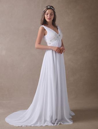 Empire Waist Chiffon Wedding Dress