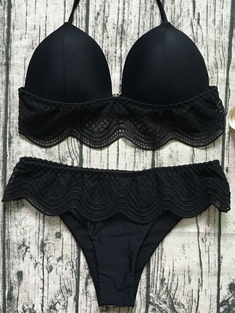 ホワイトビキニ水着　2025　ホルター　ローウェスト　レディースビーチ水着