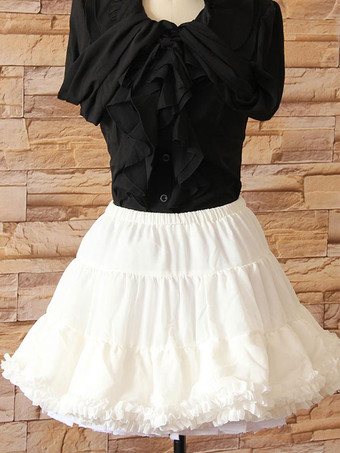Lolitashow Lolita branco Petticoat hierárquico elegante laço do poliéster Petticoat