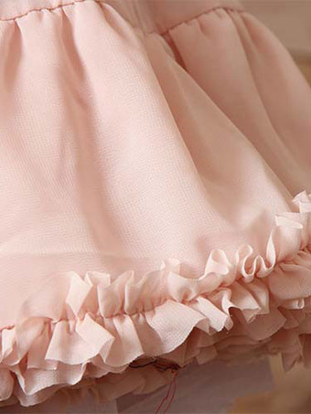 ロリィタパニエ　ピンク　新作　ポリエステル　スウィート　可愛い　カジュアル　