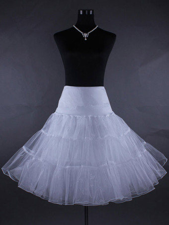 ホワイト ロリィタパニエ スウィート フリル ポリエステル 無地 ペチコート