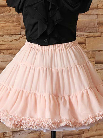 ロリィタパニエ　ピンク　新作　ポリエステル　スウィート　可愛い　カジュアル　