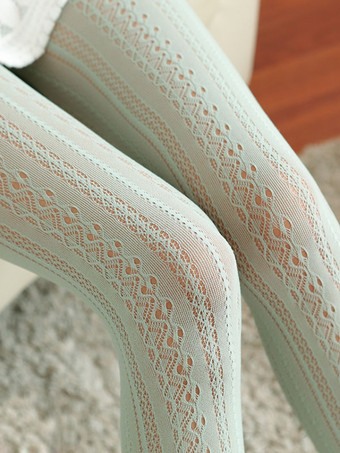 ライトグリーン ロリィタ靴下 可愛い パーティー アクセサリー ホワイト